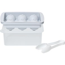 EASY&FREE 冰球6格製冰盒 + 1.9L 儲冰盒 + 冰夾組 4, 藍色(製冰盒), 透明(儲冰盒), 白色(冰夾), 1套