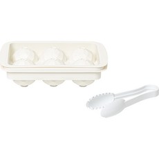 EASY&FREE 水晶冰球 6格製冰盒 + 夾子組合, 白色, 1套