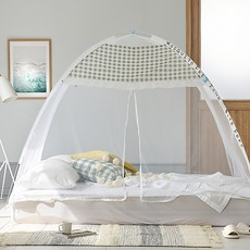 디오 프리미엄 지붕형 원터치 모기장 G-1, 그린체크B