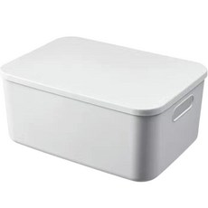 Glusun 食品儲藏室儲物籃 + 蓋子套組 XL, 白色, 1組