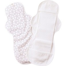 Naturesu 夾式竹纖維棉質衛生棉 主墊 + 補充墊組合 紫色線條, 1套, 夜用