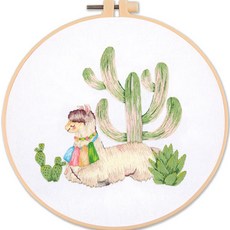 All-rounder 帆布 羊與仙人掌 DIY 十字繡套組, F, 1套