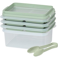 EASY&FREE 12格 Ice Ssok 條狀製冰盒 3入 + 儲冰盒 1.9L + 通用脫冰盤 + 冰夾套組, 綠色, 1套