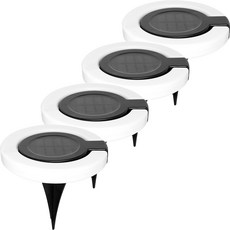 MIREU 太陽能地燈 4入, 白色