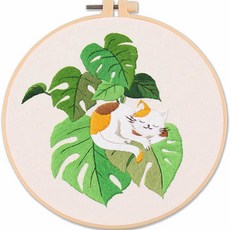 All Rounder貓咪法國刺繡十字繡組合DIY, E, 1組