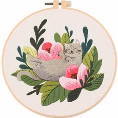 All Rounder貓咪法國刺繡十字繡組合DIY, A, 1組