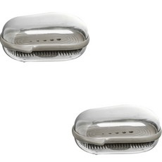 THE ZAKKA 多功能雙層瀝水肥皂盒刷, 2個, 黑色