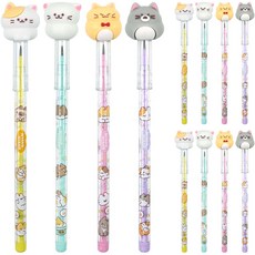 Pinkfoot 貓咪公仔免削鉛筆 4款 各3支組, 混色, 1組