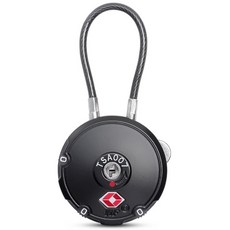 Travel Cube TSA Circle 塗層鋼纜3位密碼鎖 黑色, 1個