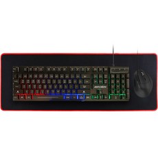 Anyzen LED 電競鍵盤 + 直立式有線滑鼠 + 長桌墊 A60 套組, 單一顏色, K250(鍵盤), VM250(滑鼠), 一般型
