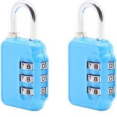 Travel Cube 多用途安全3位密碼鎖 藍色, 2個