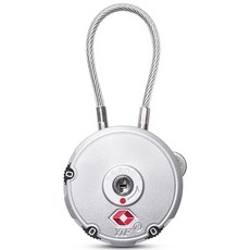 Travel Cube TSA Circle 3位密碼塗層鋼纜鎖 銀色, 1個