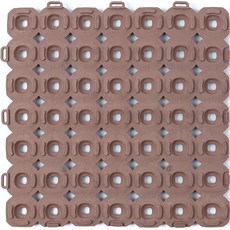 O'TWO 方形拼接地墊 6入 + 地墊夾 10入 套組, 布朗尼, 1套