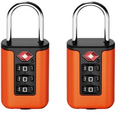 Travel Cube 超輕量 TSA Lite 3位密碼鎖 橘色, 2個