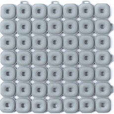 ouoo2 方形拼接地墊 6入 + 地墊夾 10入 套組, 基礎灰, 1套