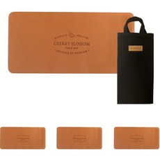 카디움 미니 테이블 매트 4p + 보관가방 세트, 브라운(매트), 블랙(가방)