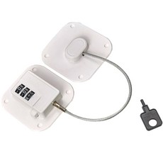 多用途防盜防開黏貼式3位密碼鋼纜鎖 白色, 1個