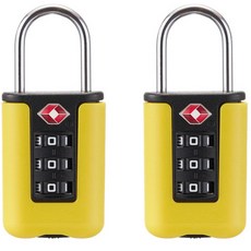 Travel Cube 超輕量 TSA 燈光 3位密碼鎖 黃色, 2個
