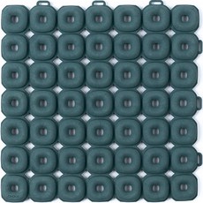 O'TWO 方形拼接地墊 6入 + 地墊夾 10入 套組, 森林綠, 1套