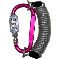 Travel Cube 彩色登山扣 3 錶盤小號+防盜塗層安全繩 1.5m 套組 粉色, 1組