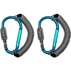 Travel Cube 彩色登山扣 3 錶盤大號+防盜塗層安全繩 2.5m 套組藍色, 2組