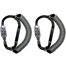 Travel Cube 彩色登山扣 3 圈大號+防盜塗層安全繩 2.5m 套組黑色, 2組