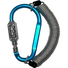 Travel Cube 彩色登山扣 3 錶盤大號+防盜塗層安全繩 2.5m 套組藍色, 1組