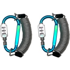 Travel Cube 彩色登山扣 3 錶盤小號+防盜塗層安全繩 1.5m 套組藍色, 2組