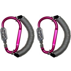 Travel Cube 彩色登山扣3位密碼鎖 大型 + 防盜塗層安全鋼纜 2.5m 套組 粉紅色, 2套