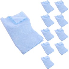 柔軟壓花清掃抹布抹布 天藍色, 10個