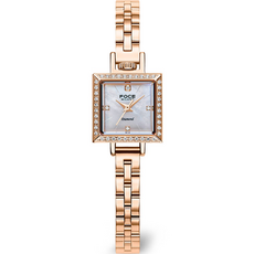 FOCE Lady 女士方形鑽飾金屬手錶 FM1912