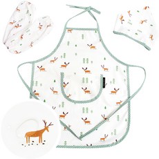 Coney Island 兒童防水圍裙 + 袖套 + 頭巾 + 收納袋組合