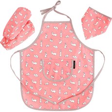 Coney Island 兒童用純棉圍裙 + 袖套 + 頭巾 + 防水袋組合
