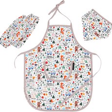 Coney Island 兒童防水圍裙 + 袖套 + 頭巾 + 防水袋套組