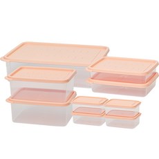 EASY&FREE Easy Keep Freeze Pack 冷凍庫整理收納盒 480ml x 4入 + 1000ml x 2入 + 1900ml x 2入 + 5000ml + 蓋子 9入 組, 1套