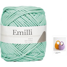 yarna 에밀리 에그백 뜨개질 DIY 패키지 세트, 1개, 파스텔민트