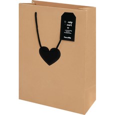 From&To 愛心長方形購物袋 FP5-3 直式 10入, 牛皮紙