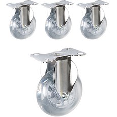 五金大將 直排腳輪 靜音PU輪 固定座, 4個