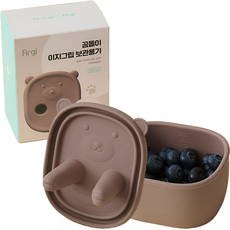 Firgi 小熊造型不沾手矽膠餐盒, Brown, 300ml, 1個