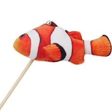 부투펫 고양이 바다냥 캣닢 딸랑이 생선 낚시대, 흰동가리, 1개