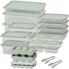 EASY&FREE EASY KEEP Freeze Pack 優質冷凍庫收納容器 橄欖綠8件組 25p, 1套