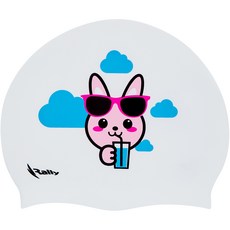 Rally 運動矽膠泳帽 NRUC192, 白色, 1個