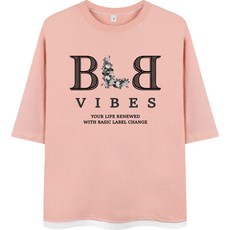 베이직라벨 여성용 통기성 플라워비 7부 티셔츠 BRV_8002