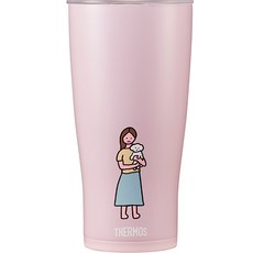 THERMOS 膳魔師 ZERO PER ZERO聯名柔和粉彩系列保冷杯 JDE-601KLC, 小狗與女孩(D1), 600ml, 1個
