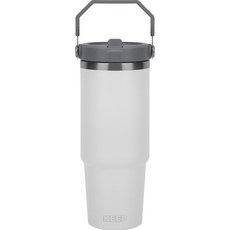 KEEP 플랫 스트로우 빨대 텀블러, 화이트, 900ml, 1개
