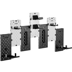 HUMANMOTION 收納架 洞洞板 Pegboard 組合包 壁掛式 128 x 256 x 15 mm 7件組, 黑色 + 白色, 1套