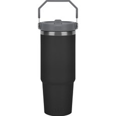 KEEP 플랫 스트로우 빨대 텀블러, 블랙, 900ml, 1개