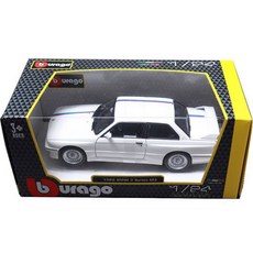 bbUrago 1:24 BMW M3 E30 1988 壓鑄模型車, 白色雪碧, 1個