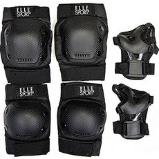 Elle 護具套組 膝蓋 2p + 肘部 2p + 手腕 2p, 黑色