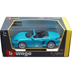 bbUrago 1:24 保時捷 718 Boxster 壓鑄合金車, 藍色